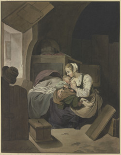 Interior with a nursing mother, 1787. Creator: Aletta de Frey.