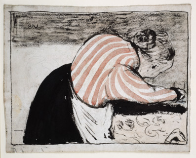 Old woman setting the table, 19th century. Creator: Edouard Vuillard.