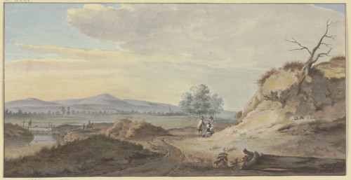 On the right, a sandy slope with a withered tree, at whose base two women and two men... Creator: Gerrit Toorenburgh.