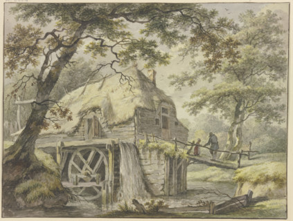 Mill in the forest, 18th century. Creator: Bartholomeus Barbiers.