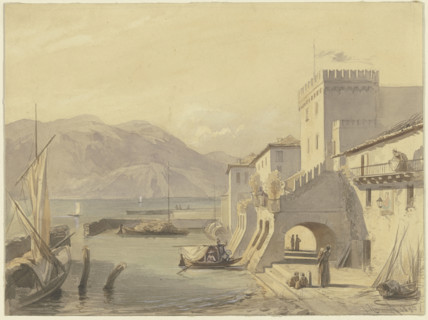 Upper Italian port, 1850. Creator: Philipp Rumpf.