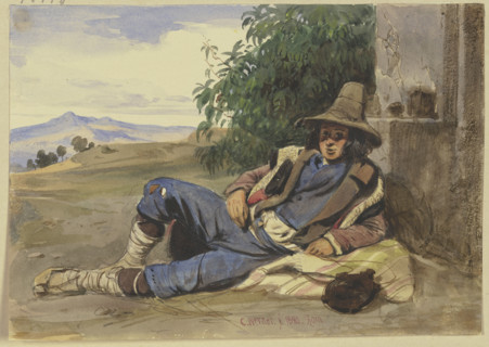 Savoyards lying on the ground, 1840. Creator: Carl Friedrich Heinrich Werner.
