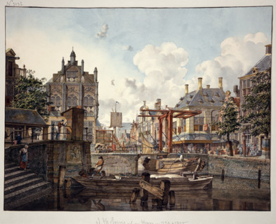 Town view with drawbridge, 1795. Creator: Johannes Huibert Prins.