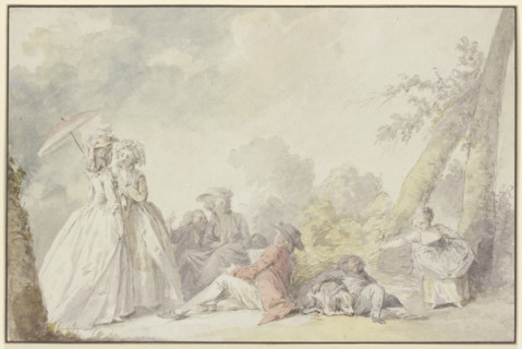 Outdoor society, mid-late 18th century. Creator: Nicolas Lavreince.