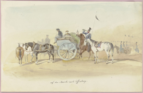 Supply wagon on the way to Offenburg, 19th century. Creator: Reinhold Braun.