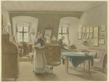 Middle-class living room, 1861. Creator: Angilbert Gobel.