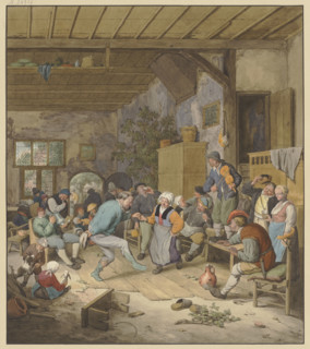 Dancing peasants in the tavern, 17th-18th century? Creator: Regnu.