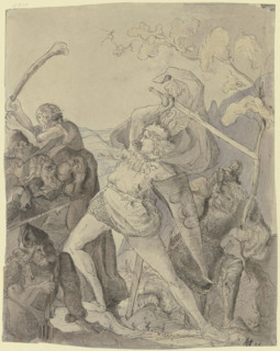 Battle scene, 1846. Creator: Victor Muller.