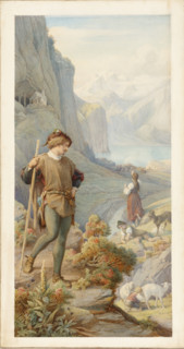 Alpine scene, Schiller's "Berglied", 1881.  Creator: Leopold Bode.