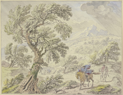 Landscape in storm and rain, 17th century. Creator: Dirk Maes.