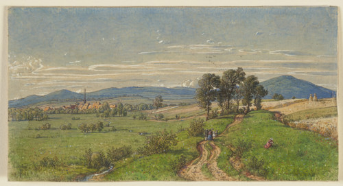 View of Unterliederbach, 1861. Creator: Peter Becker.