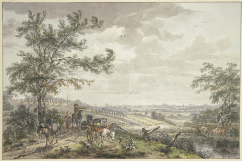 Landscape with Pack Donkeys, near Hilversum, (1779?). Creator: Egbert van Drielst.