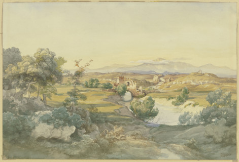 Italian landscape, 19th century. Creator: Eduard Wilhelm Pose.