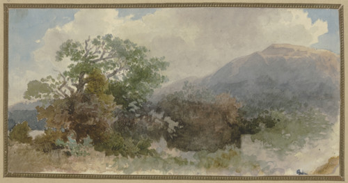 Landscape with mountain ridge, 19th century. Creator: Jakob Maurer.