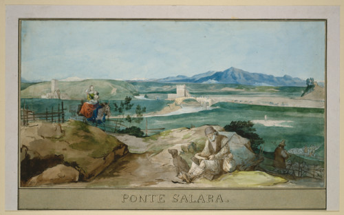 Landscape near Rome with the Ponte Salario, c1817-1818. Creator: Carl Philipp Fohr.