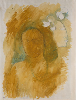 Tahitian Woman with Evil Spirit, c1899-1900. Creator: Paul Gauguin.