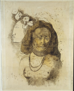 Tahitian Woman with Evil Spirit, c1899-1900. Creator: Paul Gauguin.
