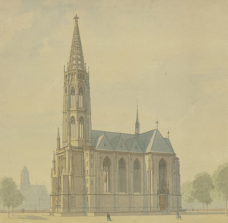 Design for the Church of the Three Kings in Sachsenhausen, late 19th century. Creator: Ludwig Hoffstadt.