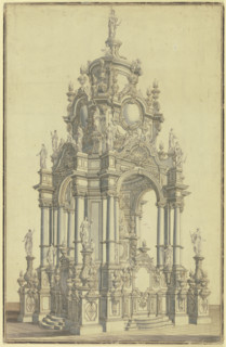 Design for an altar, early-mid 18th century. Creator: Alessandro Galli Bibiena.