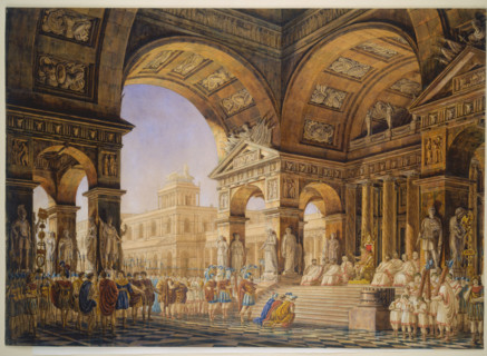 Scene from Mozart's opera "La clemenza di Tito", 18th century. Creator: Giorgio Fuentes.