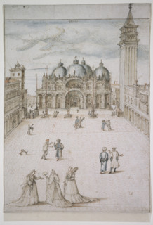 Saint Mark's Square in Venice, c1578-1593. Creator: Joris Hoefnagel.