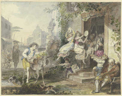 Popular amusements in Rome, 1797. Creator: Johann Heinrich Ramberg.