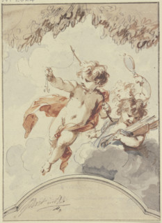 Three cupids, early-mid 18th century. Creator: Jacob de Wit.