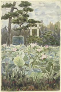 View of a Japanese garden, 1900. Creator: Fritz Hauck.