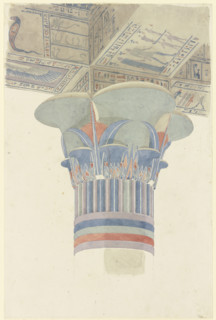 Capital with architrave in Thebes, 1829. Creator: Friedrich Maximilian Hessemer.