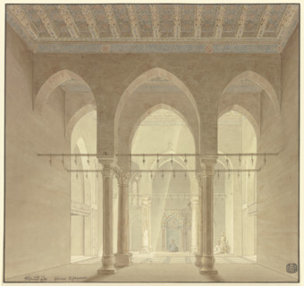 Interior view of a mosque in Cairo, 1830. Creator: Friedrich Maximilian Hessemer.