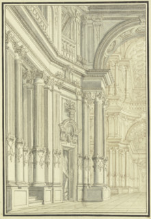 Interior of a Baroque church, 17th century. Creator: Giacomo Antonio Mannini.