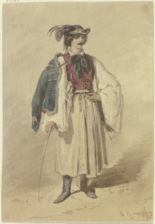 Serb in national costume, 19th century. Creator: Philipp Rumpf.