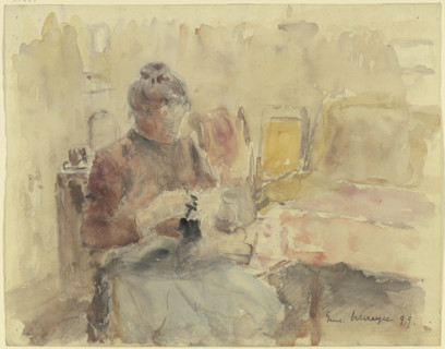 Woman knitting, 1899. Creator: Gustav Schraegle.