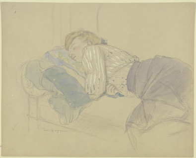 Sleeping young woman, late 19th century. Creator: Jacob Happ.