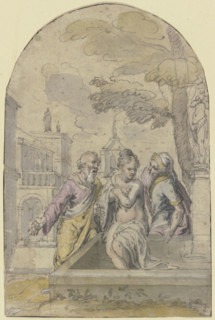 Susanna and the Elders, 17th century. Creator: Southern German, 17th century;.