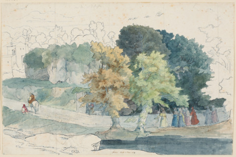 Italian landscape with figures, 1818. Creator: Carl Philipp Fohr.