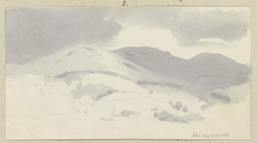 Landscape near Schonberg, (Bensheim), 1839. Creator: Carl Theodor Reiffenstein.