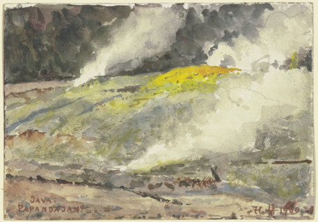 Papandajan (volcano?) on Java, 1900. Creator: Fritz Hauck.