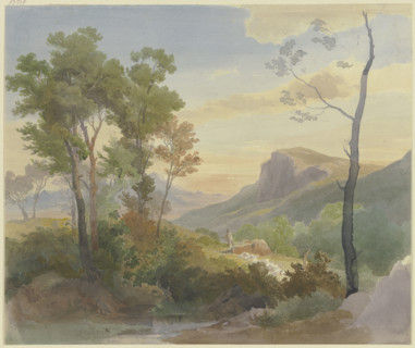 Italian mountain landscape, 19th century. Creator: Carl Maria Nicolaus Hummel.