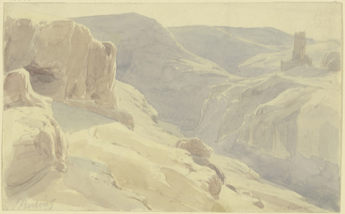 Spanish mountain landscape, 1850. Creator: Karl Peter Burnitz.