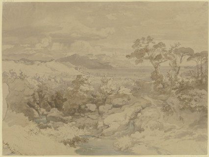 Italian landscape, 19th century. Creator: Eduard Wilhelm Pose.