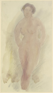 Standing female nude, front view, c1860-1900. Creator: Auguste Rodin.