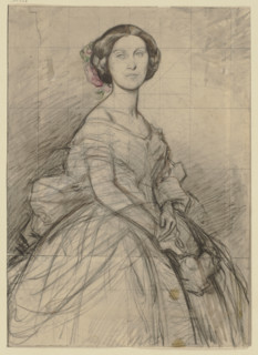Young lady in half-length portrait, face to face, 19th century. Creator: Jakob Becker.