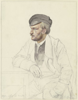 Wilhelm Schulz from Darmstadt, sitting at a table, 19th century. Creator: Karl Sandhaas.