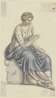 The Muse of History: Seated Woman with a Book in Her Left Hand (Regarding Goethe's Roman Carnival). Creator: Johann Georg Schütz.