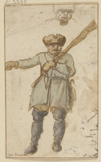 A hunter with a rifle and fur hat, 17th century. Creator: Hendrick Avercamp.