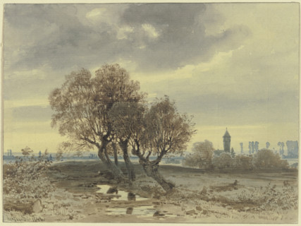 Tree group at a river, c1840-1890. Creator: Carl Theodor Reiffenstein.