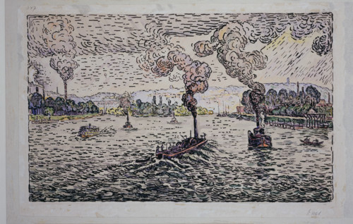 Steamers on the Seine, c1893-1898. Creator: Paul Signac.