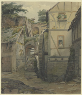 Village motif, c1830-1880. Creator: Jakob Dielmann.