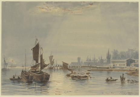 At the port of Mainz, 1876. Creator: Ernst Morgenstern.